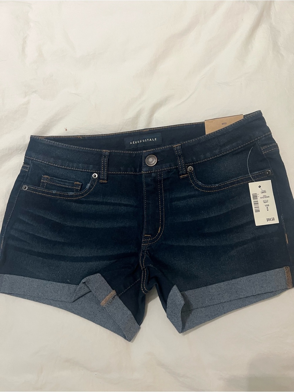 Aeropostale Dark Blue Denim Roll-Cuff Jean Shorts